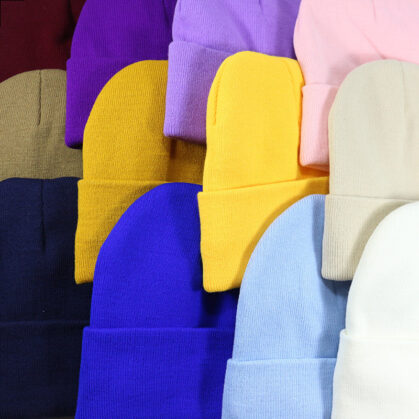 Solid Color Knitted Hat - Classic Winter Beanie for Men and Women