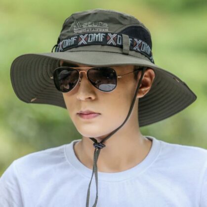 Men's Wide-Brim Sun Hat – UV Protection, Breathable Outdoor Hat