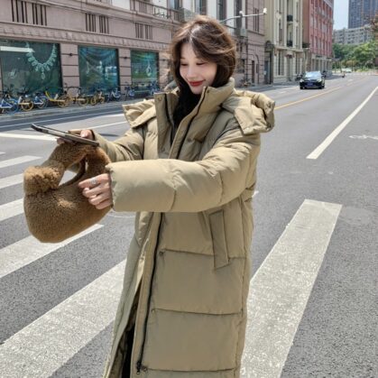 Over-the-Knee Down Coat for Women – Warm & Stylish Winter Jacket