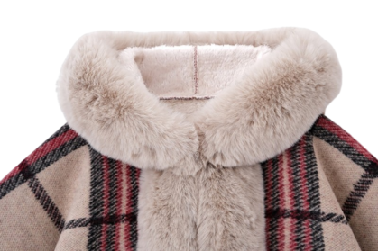 Vintage Plaid Shawl Cape