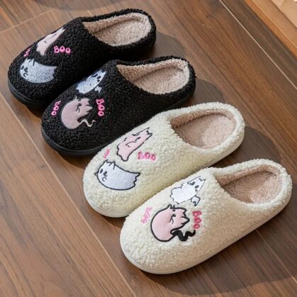 Ghost Cartoon Slippers - Fun & Cozy Indoor Footwear for All Ages