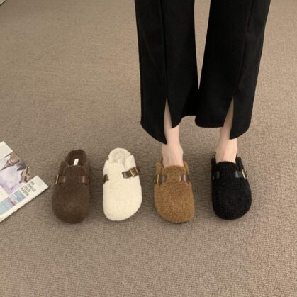 Lazy Baotou Cotton Slippers - Comfortable & Cozy Footwear for Home